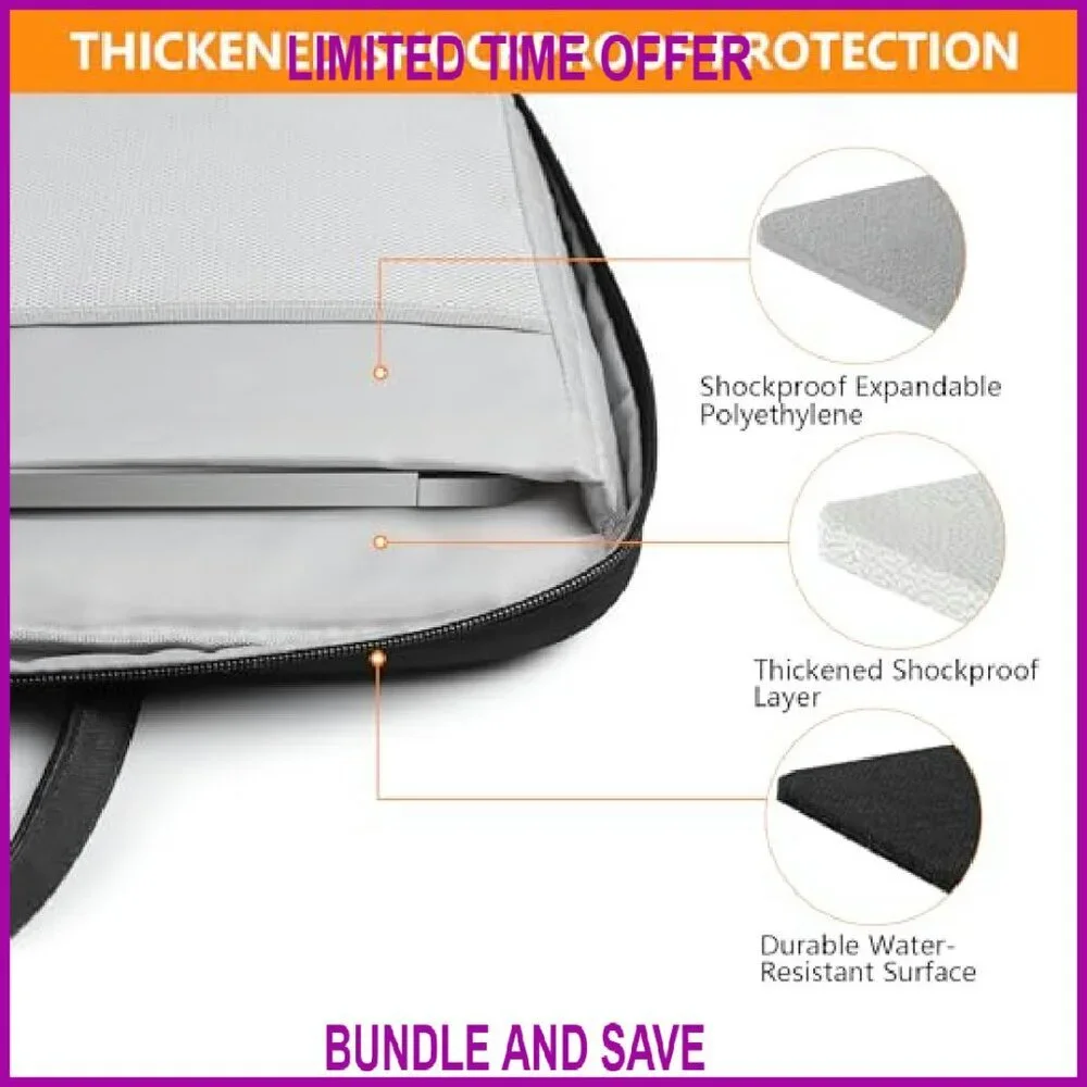 15.6 Inch Laptop Bag with 13 Pockets Water-Repellent Fabric Durable Case